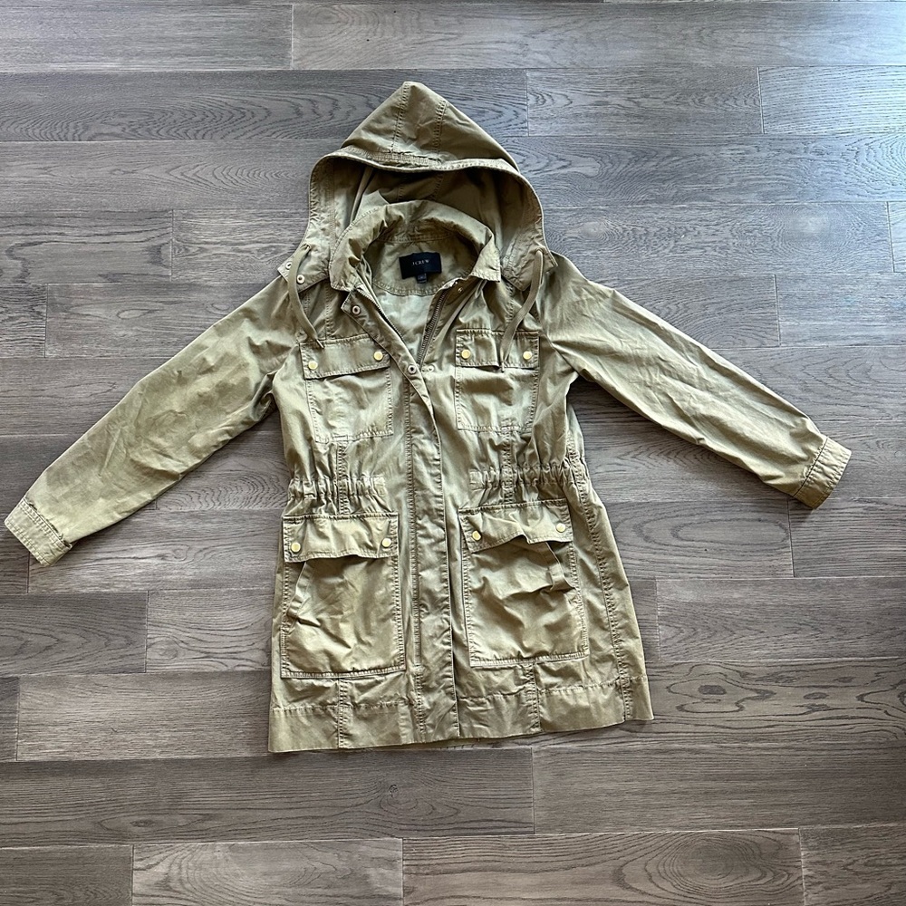 JCrew Green Hooded Military Style Jacket (vintage 2016)